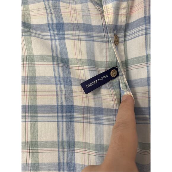 NWT Johnnie-O Top Shelf Long Sleeve Plaid Shirt Mens Medium Laguna Blue $168 - Picture 3 of 12